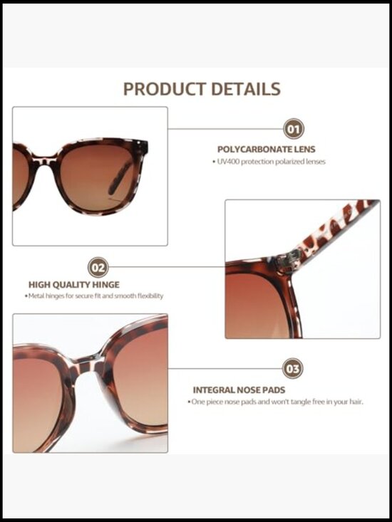 Oversized Polarized Cat Eye Sunglasses UV Protection Shade main image 5